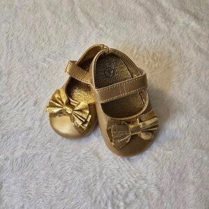 Gold Bow Shoes